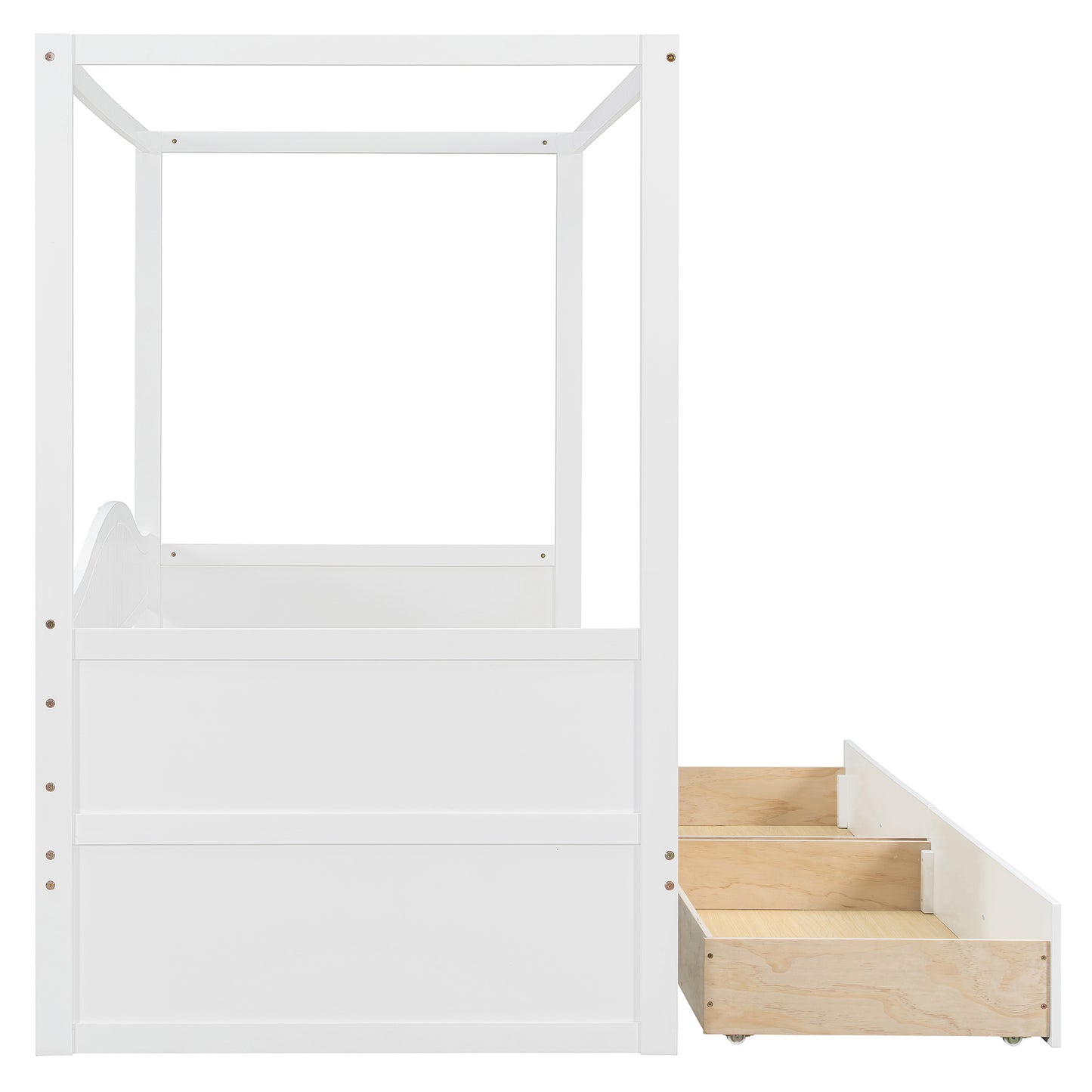 Twin Size Canopy Day Bed with 2 Drawers, White(Old SKU: N708P373435K) image 8