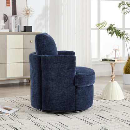 Vanity Chair,Swivel Accent Chair, 360 Degree Round Swivel Barrel Chair, Upholstered Comfy Swivel Chairs for Living Room,Accent Chairs for Bedroom, Reading Room,Powder Room,(Velvet, Blue) image 11