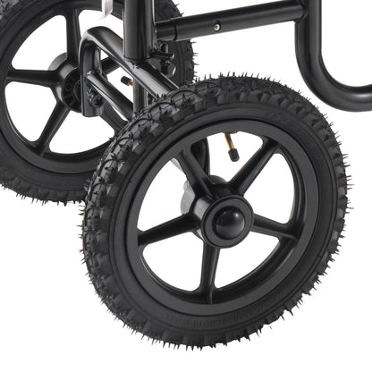 Folding Knee Scooter, Carbon Steel Steerable Knee Walker with Height-Adjustable Handlebar & Knee Pad, 12" All-Terrain Wheel, Dual Brakes, Leg Recovery Scooter for Injured Ankle Foot Knee, 350LBS image 2