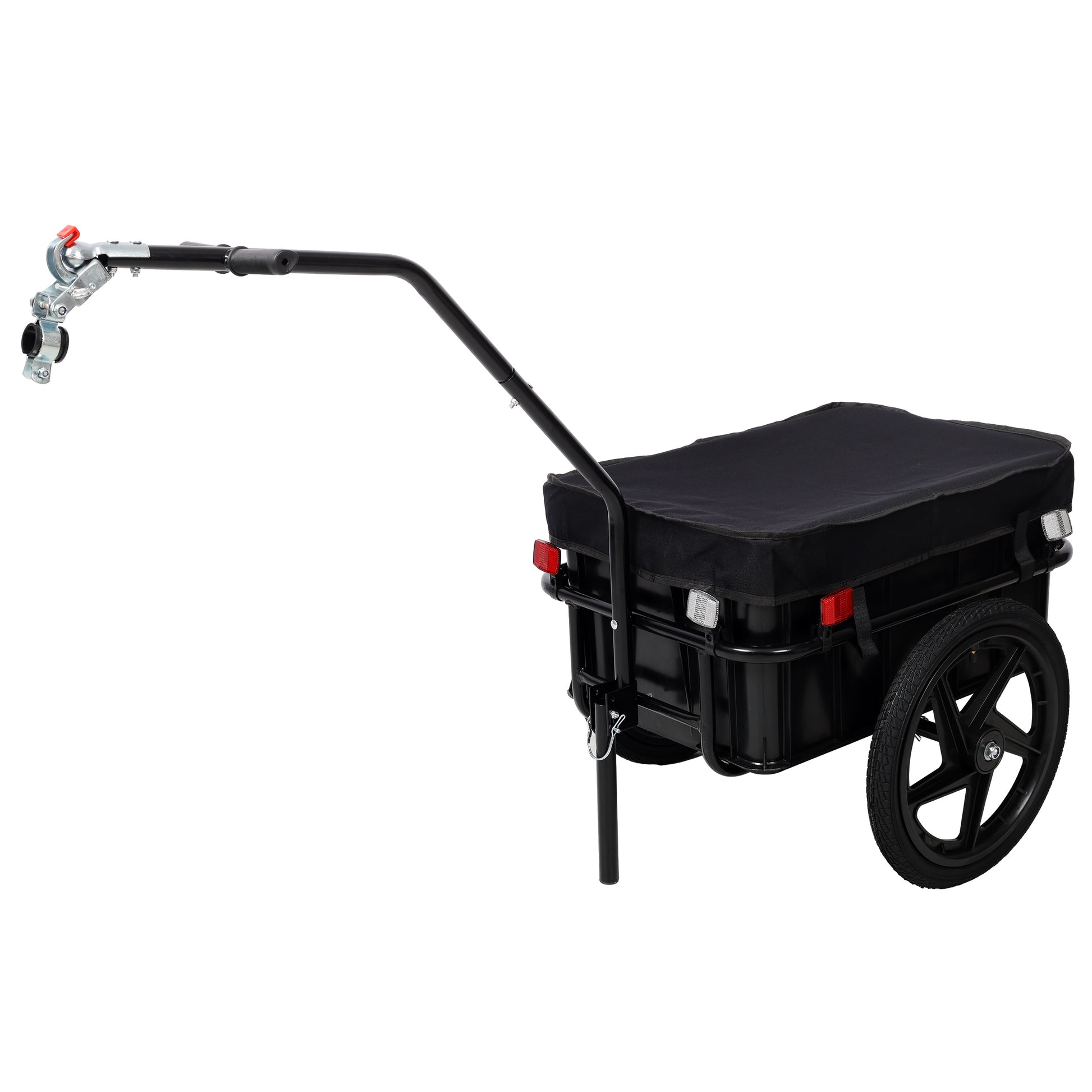Bike Cargo Trailer with Support Bar, 600D PVC Waterproof Cover, Removable Box, Utility Bike Wagon Trailer for Shopping Camping and Outdoor Activities image 1