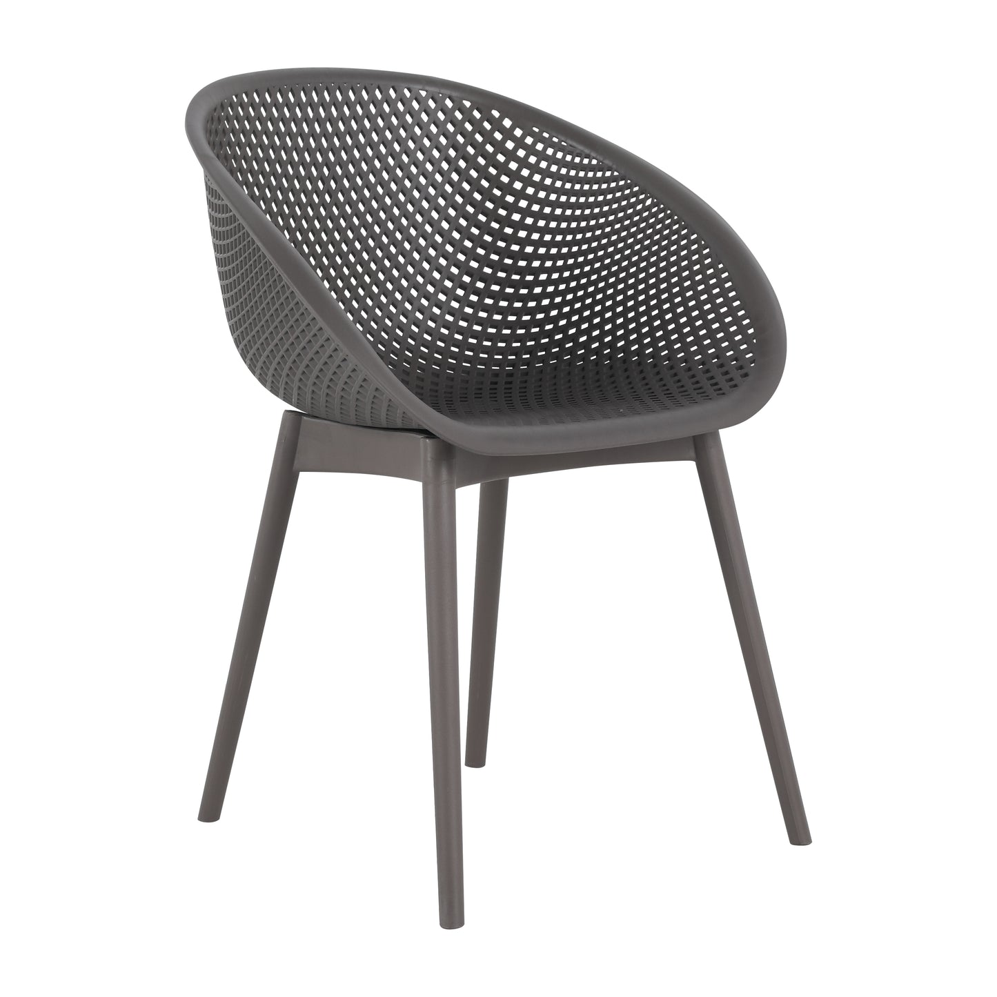 Summer - 2-Pack Warm Grey Modern Lounge Chairs – Indoor/Outdoor All-Weather PP Plastic with 36 Inch Indoor/Outdoor Modern White Round PP Table image 8