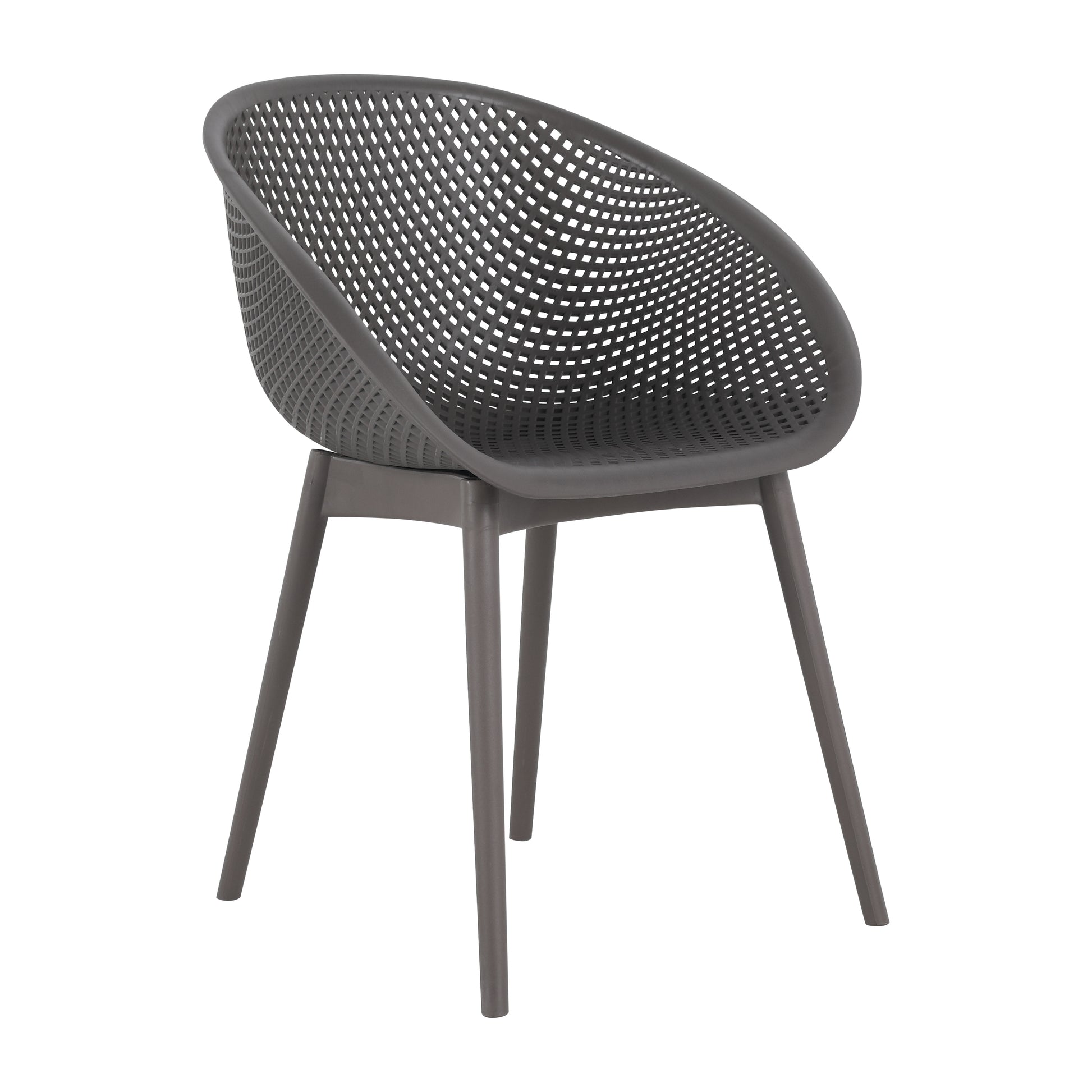 Summer - 2-Pack Warm Grey Modern Lounge Chairs – Indoor/Outdoor All-Weather PP Plastic with 36 Inch Indoor/Outdoor Modern White Round PP Table image 8