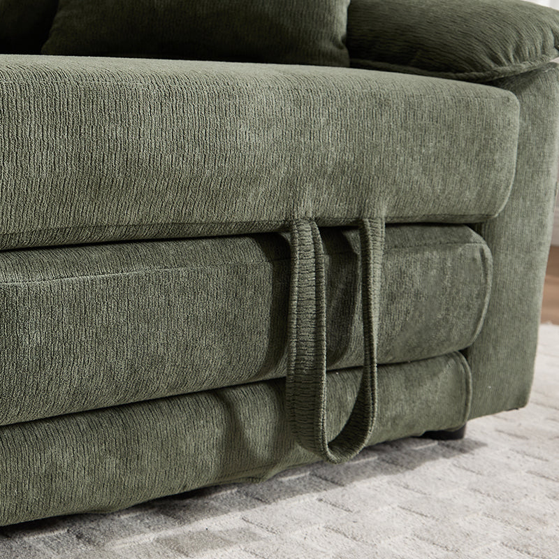58 inch 3-in-1 Upholstered Futon Sofa Convertible Floor Sofa bed,Foldable Tufted Loveseat with Pull Out Sleeper Couch Bed,Folding Mattres Love Seat Daybed W/Side Pockets for Living Room Green image 7