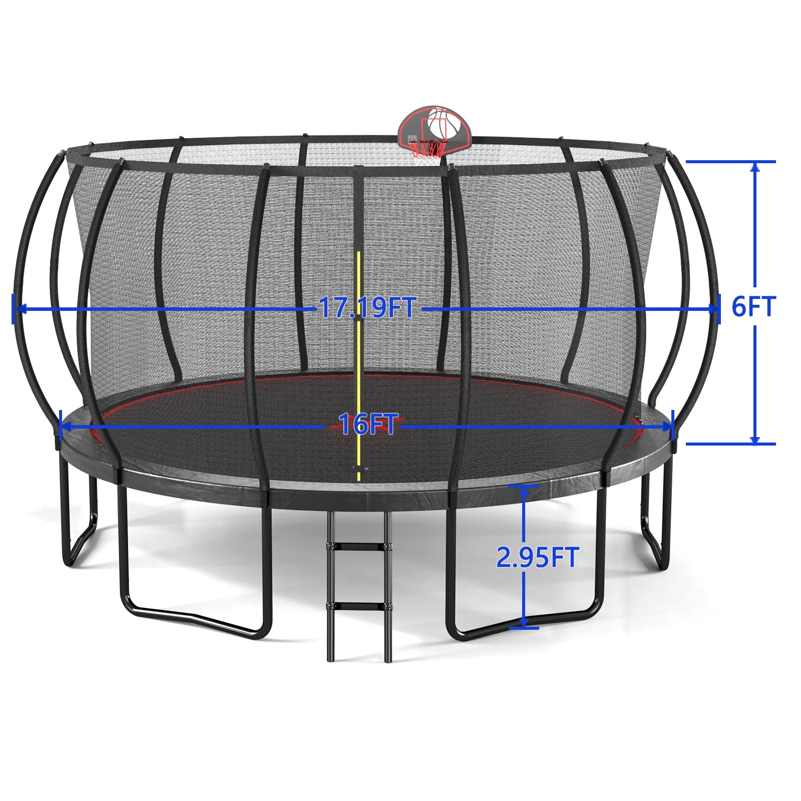 YC 16FT trampoline Pumpkin- Black Red-Upgrade image 10