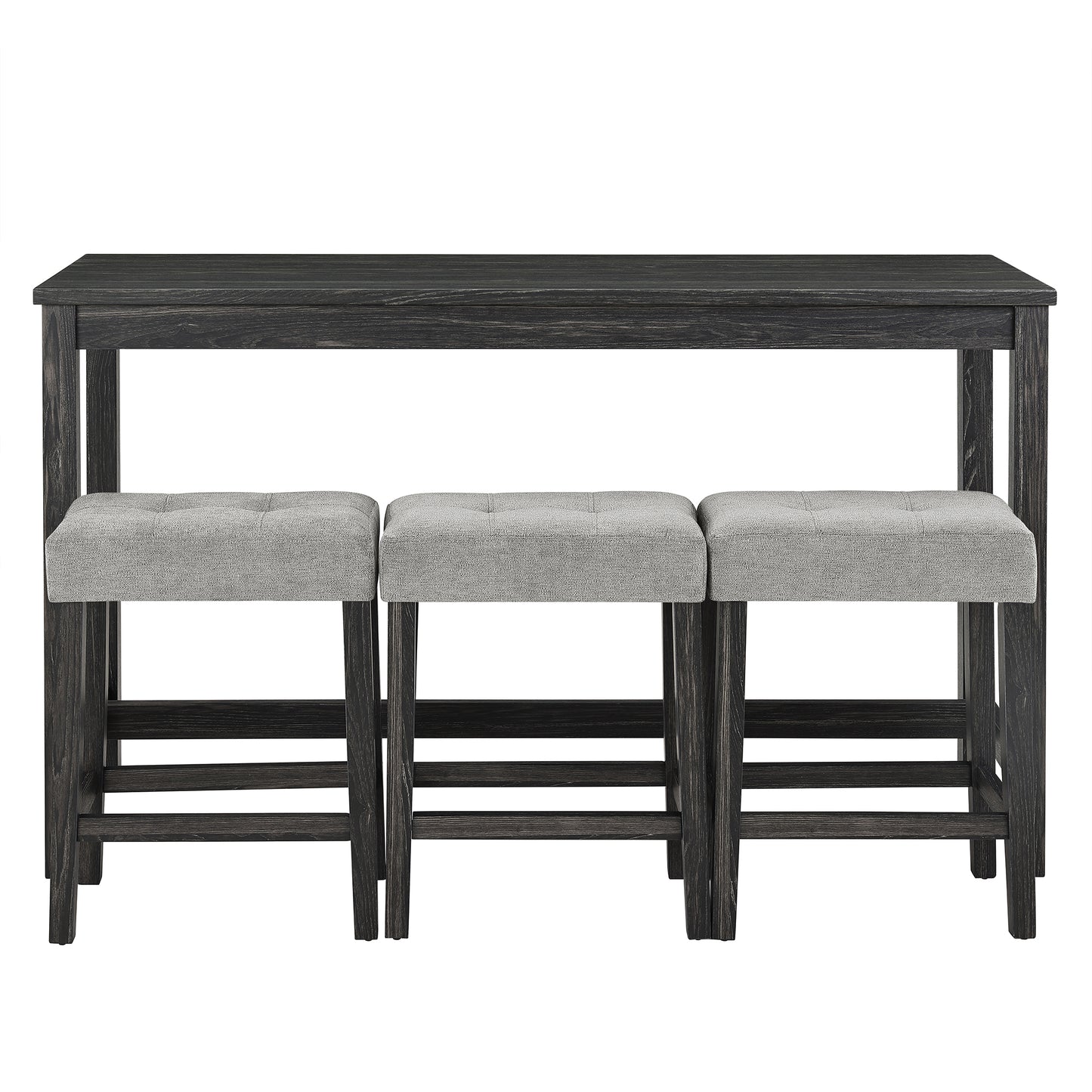 Bar Table Set with Power Outlet, Bar Table and Chairs Set, 4 Piece Dining Table Set, Industrial Breakfast Table Set, for Living Room, Dining Room, Game Room image 6