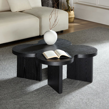 Modern Butterfly MDF Coffee Table, Used In Living Rooms, Bedrooms, Offices, With A Butterfly Shaped Appearance, Black image 2