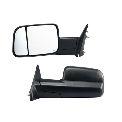 Towing Mirrors Fit for 2009-2018 Dodge Ram 1500, 2010-2018 Ram 2500 3500, Ram Classic 2019-2023 Power Heated with Signal Light & Puddle Light, Manual Controlling Flipping Folding, Black image 6