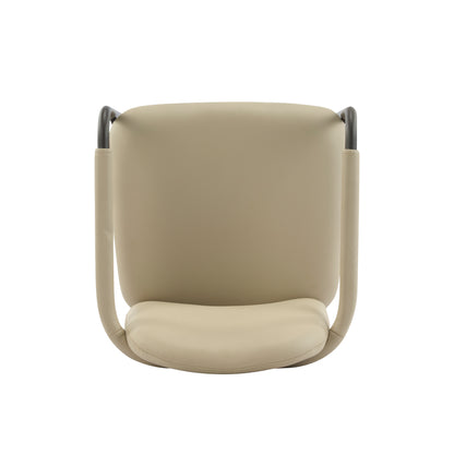 Dinning Chair with iron frame-Set of 2-Espresso+Khaki image 4