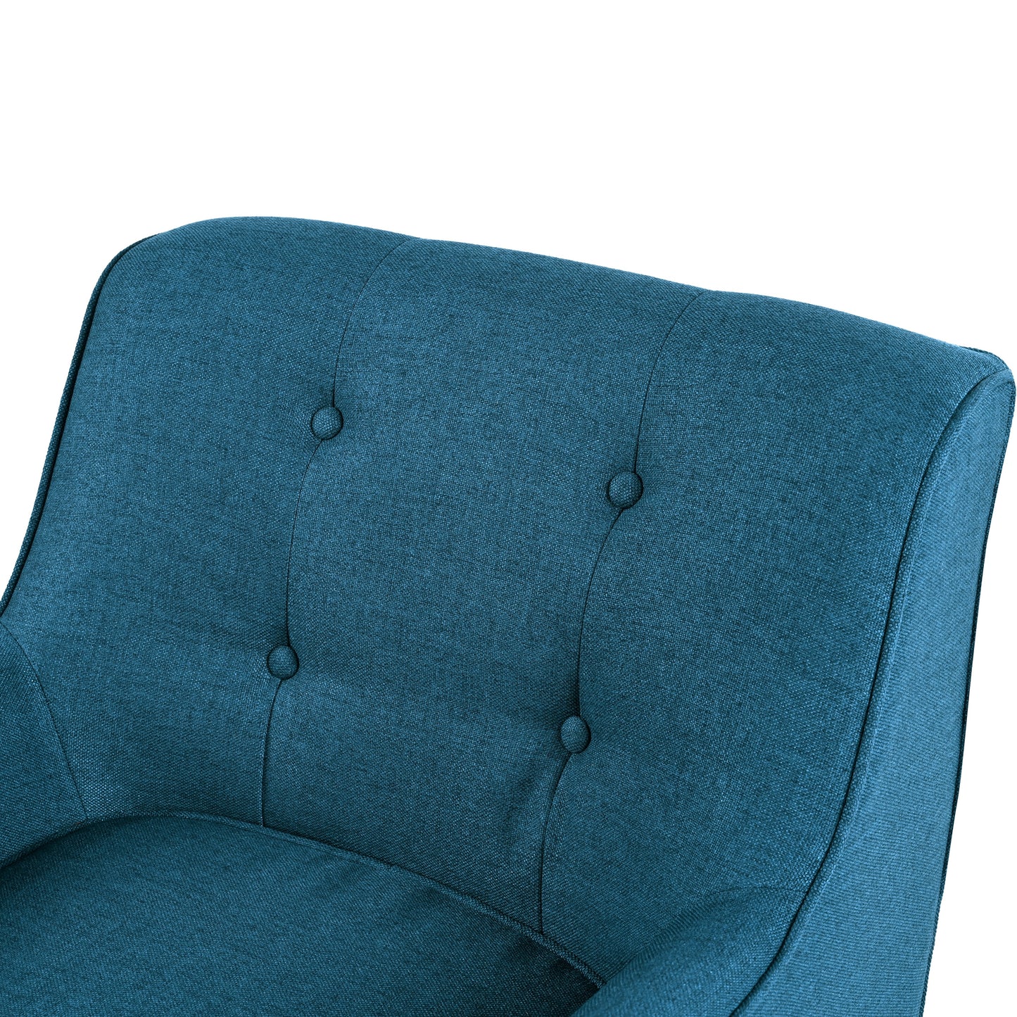 Mid-Century Modern Armchair - Tufted Fabric Accent Chair with Solid Wood Legs for Living Room, Bedroom & Office - Comfortable Polyester Upholstery - Classic Button-Tufted Back & Tapered Design image 11