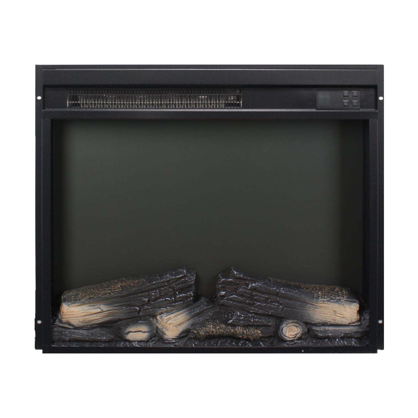 23 inch electric fireplace insert, ultra thin heater with log set & realistic flame, remote control with timer, overheating protection image 5