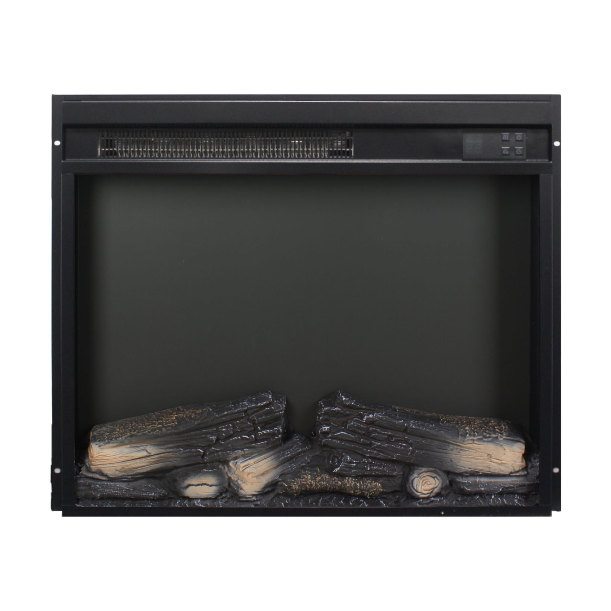23 inch electric fireplace insert, ultra thin heater with log set & realistic flame, remote control with timer, overheating protection image 5