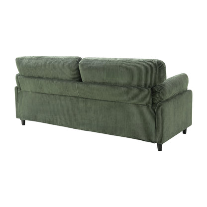 82.6" Corduroy Loveseat Sofa, Mid-Century Modern 2-Seater Couch, Iron & Wood Frame Construction,Soft Fabric Upholstered Love Seat for Living Room & Bedroom image 4