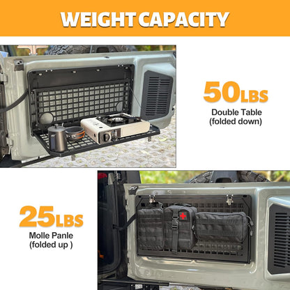 Tailgate Table Rear Foldable Cargo Shelf Aluminum Alloy Storage Shelf MOLLE Panel for Ford Bronco 2021-2026 image 6