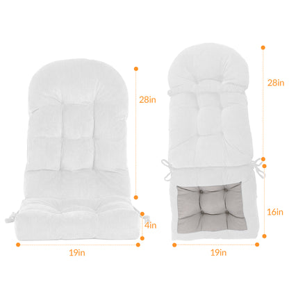 UV Resistant Indoor/Outdoor Chair Cushion - Waterproof Rocking & Adirondack Seat Pad with Elastic Back + 2 Anti-Slip Ties, Fade-Proof Design image 9
