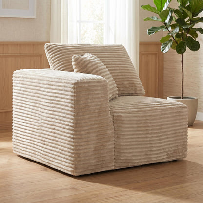 Camel Corduroy Modular Compression Sofa, Legless Floor-Hugging Armless Accent Chair for Living Room Bedroom image 1
