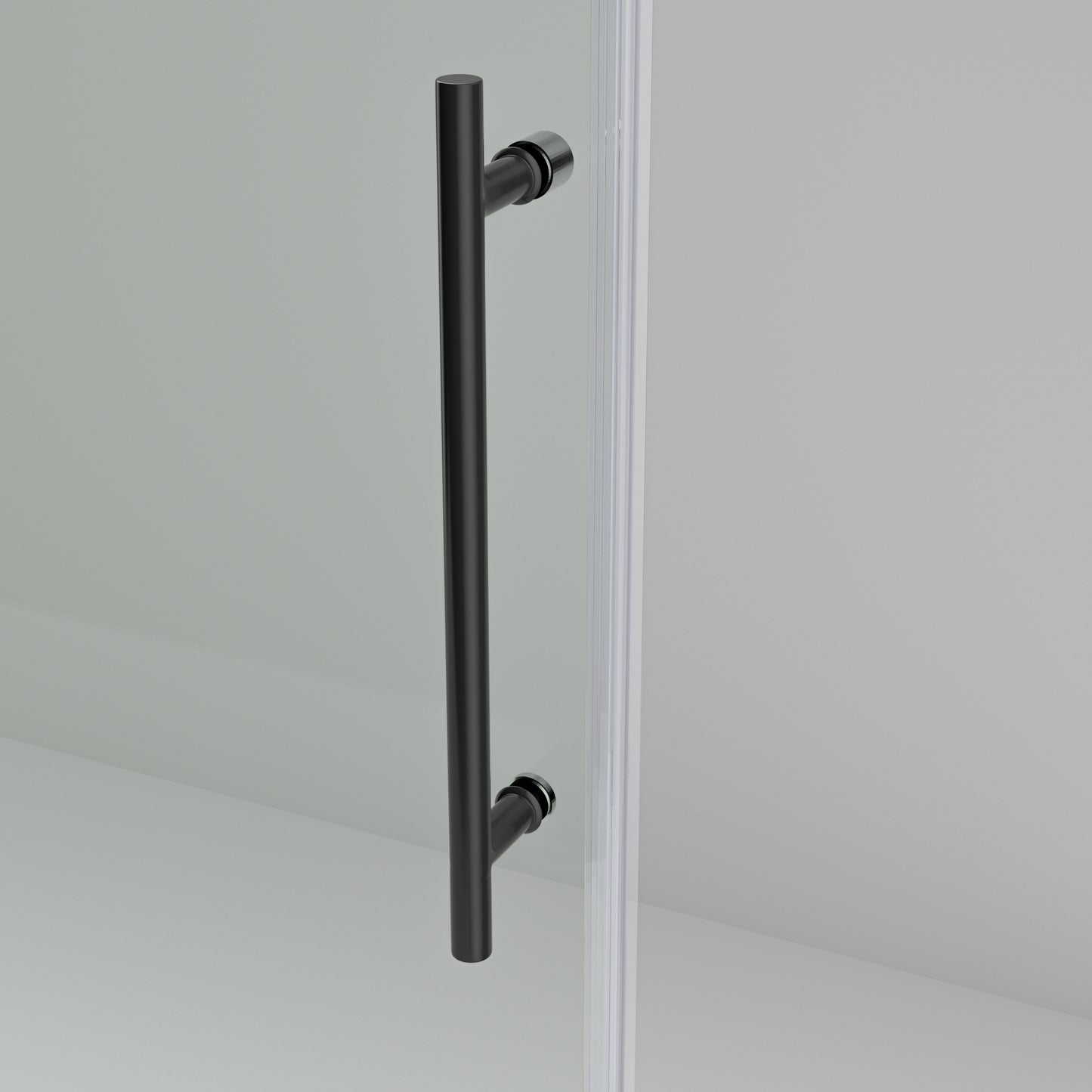 56-60"W x 76"H Frameless Shower Door, Sliding Shower Door, with Premium 5/16"(8mm)Thick Tempered Glass Shower Enclosure,Chrome Matte Black With Buffer, kd image 6