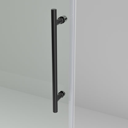 56-60"W x 76"H Frameless Shower Door, Sliding Shower Door, with Premium 5/16"(8mm)Thick Tempered Glass Shower Enclosure,Chrome Matte Black With Buffer, kd image 6