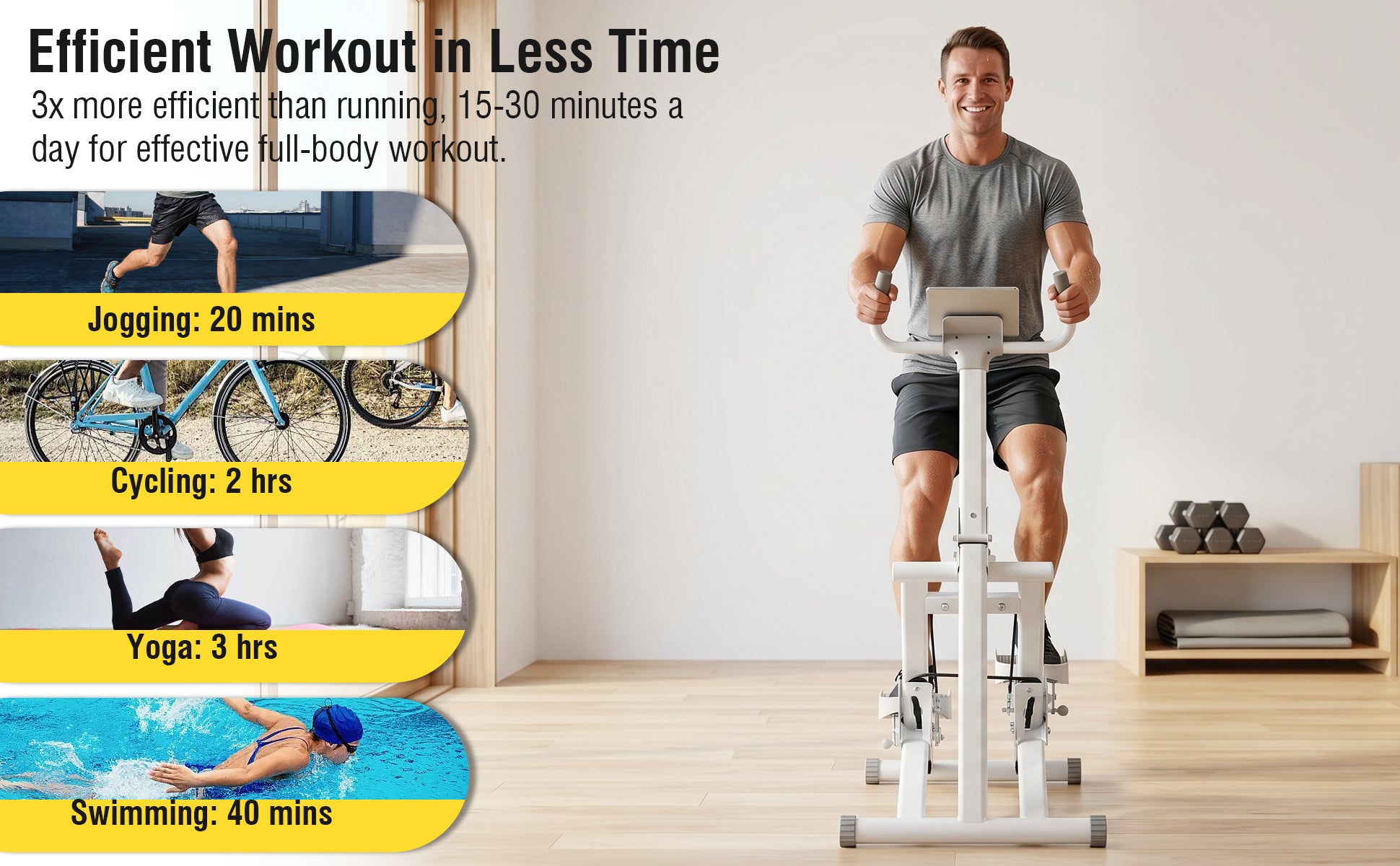 Stair Stepper Machine, Vertical Climber Exercise Equipment with LCD Display, Compact Cardio Step Trainer for Full-Body Home Workouts image 4