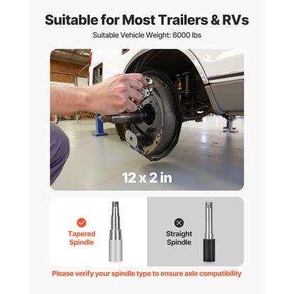 Electric Trailer Brake Assembly, 12 x 2 Inch, 1 Pair Self-Adjusting Electric Brakes Kit for 6000 lbs Trailer Axle, Backing Plates for Braking System Part Replacement, Fit for Trailers, RVs image 3