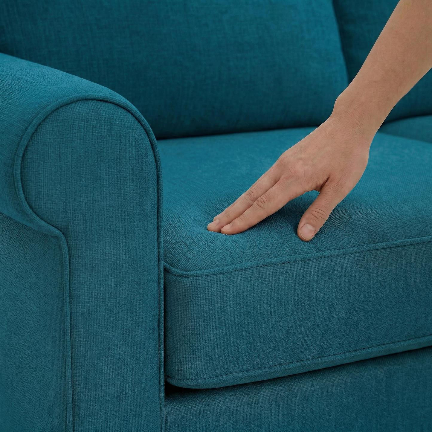Irlanda Sectional – Made in USA, Custom Fabric Options, L-Shaped Sectional Wholesale Sectional Furniture - Velvet Antique Peacock - Velvet image 7