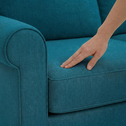 Irlanda Sectional – Made in USA, Custom Fabric Options, L-Shaped Sectional Wholesale Sectional Furniture - Velvet Antique Peacock - Velvet image 7