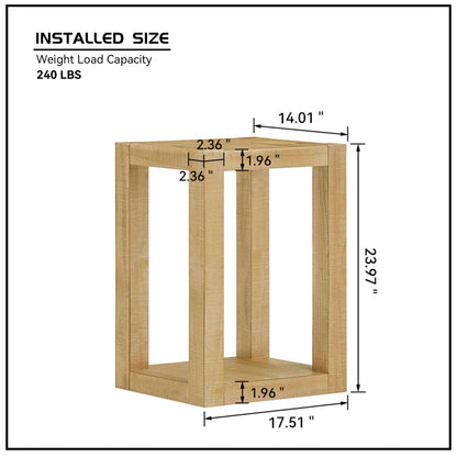 14 Inch Side Table,Rectangular MDF Coffee Table for Living Room,Bedroom,Modern Design End Table for Apartment,Natural Color image 6
