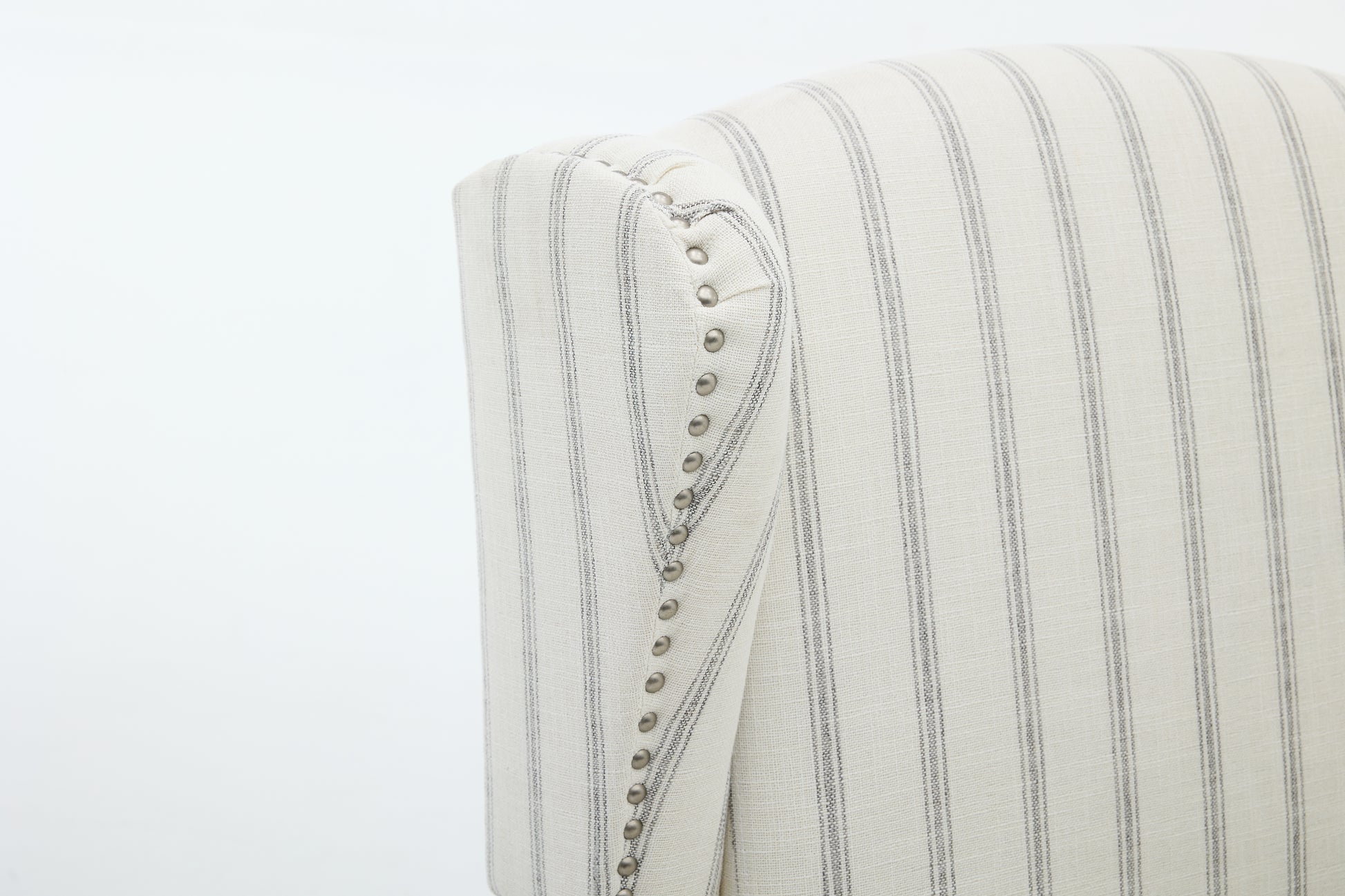 Modern Accent Chair with Retro Wood Legs, Comfy Upholstered Armchair, Floral Design Single Sofa Chair for Living Room Bedroom Office - Stripe image 8
