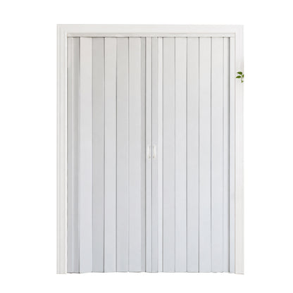 59"x77" PVC Accordion Folding Door, Double-Opening Heavy Duty Room Divider with Quiet Rollers & Dual Handles, Waterproof & Warp-Resistant – For Closet, Bedroom, Laundry image 10