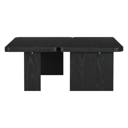 U-Can Modern Minimalist Coffee Table Set, Rectangle Coffee Table with Splicing Design, Multifunctional Combination Table for Living Room image 10