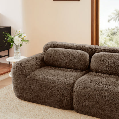 Aviana Ottoman Plush Fabric - Chocolate image 4