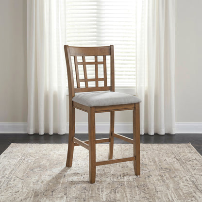 Brown Finish Counter Height Dining Chairs Set of 2 Padded Seat Upholstery Wood Frame Dining Kitchen Furniture image 6