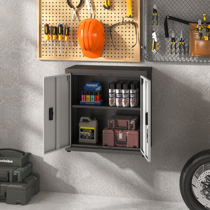 Metal Tool Garage Storage Cabinet with 2 Doors and lock image 4