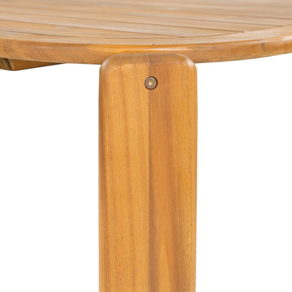 Kaja Outdoor Acacia Wood Dining Table, Teak Finish with Slat Design image 11