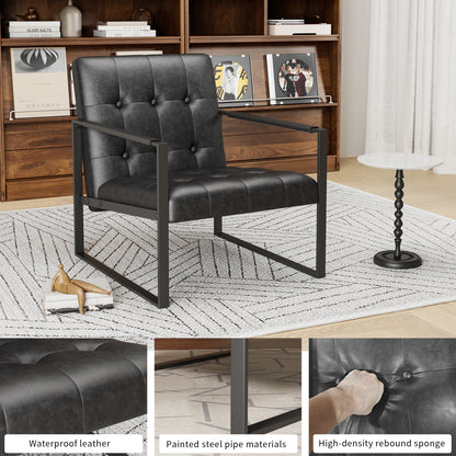 Accent Chair Modern Upholstered Accent Chair, Linen Sofa Chair for Bedroom, Living Room, Office image 4