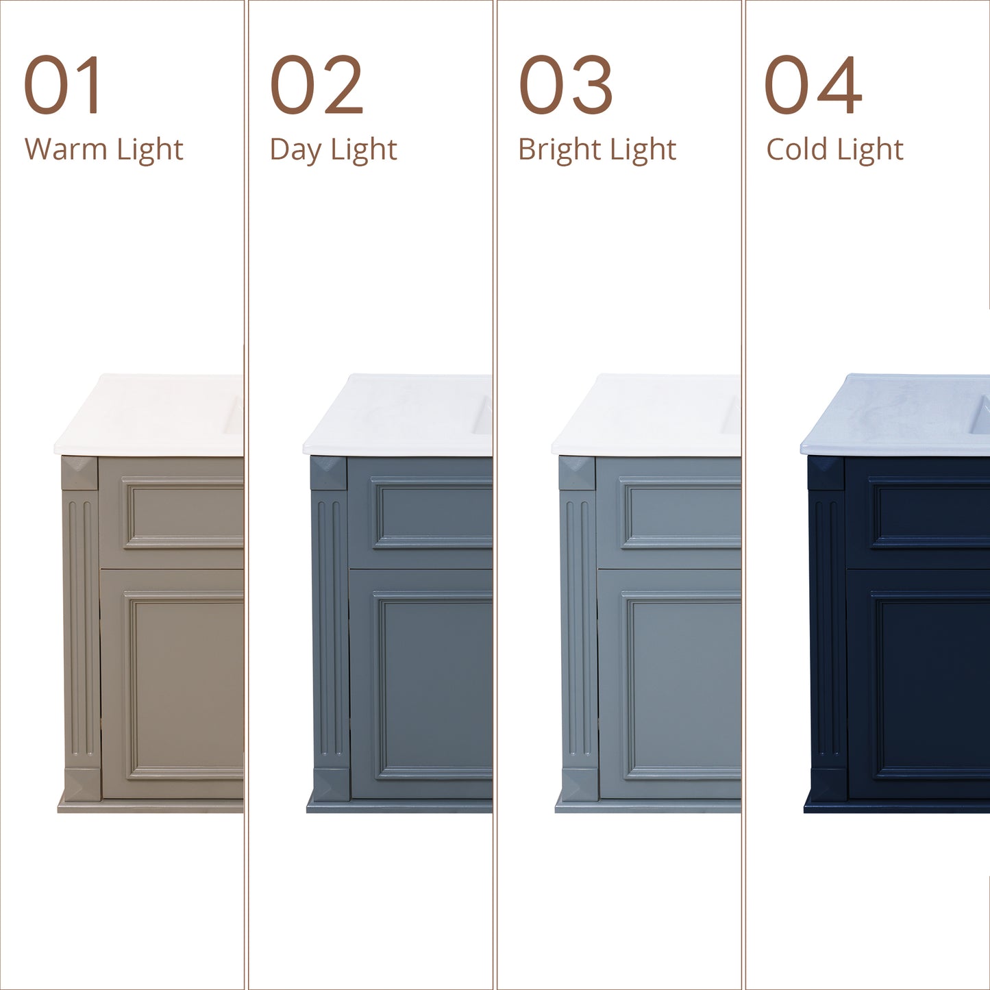 36 inch Wall Mounted Bathroom Cabinet with Ceramic Sink and Drawers, French Simple Style Vanity with Soft Closing Hinges image 8