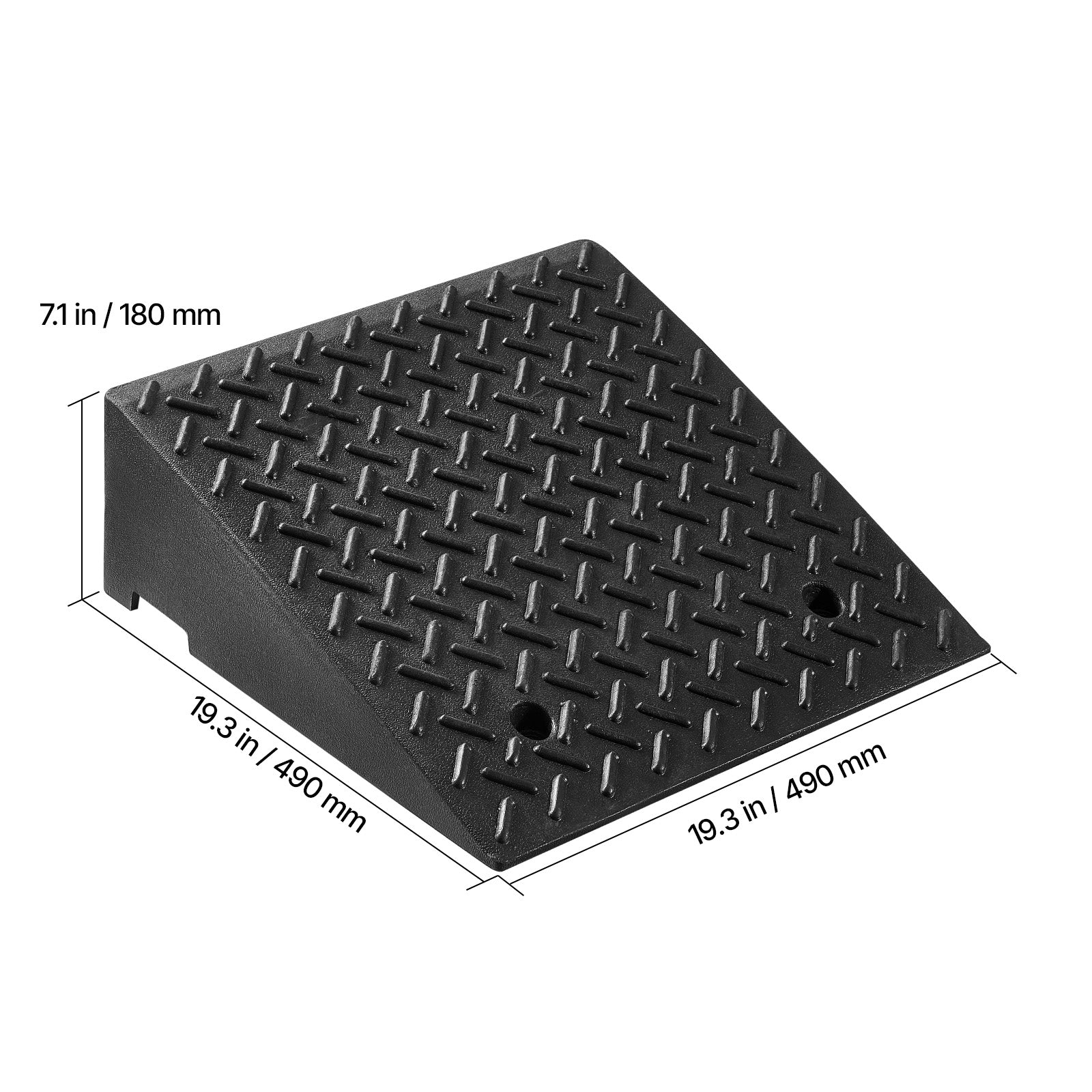 Driveway Curb Ramp, 7000 lbs Load Capacity, 7 Inches Rise Height Heavy Duty Curbside Bridge Ramp with Drainage Tank for Wheelchairs, Strollers, Motorcycles, Cars, Lawn Mowers & Trailers, 2 Pack image 4