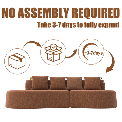 Modern Curved Sectional 3 Seat Minimalist Elegant Half Moon Sofa Compressed Modular Sectional Sofa for Living Room, Office, Apartment image 4