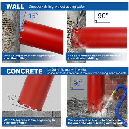 5 Inch Diamond Core Drill Bits,1-1/4"-7 Thread Diamond Core Bit for Cured Concrete with Rebar, Hard Masonry, Brick Block, Stucco, Stone,Flat image 8