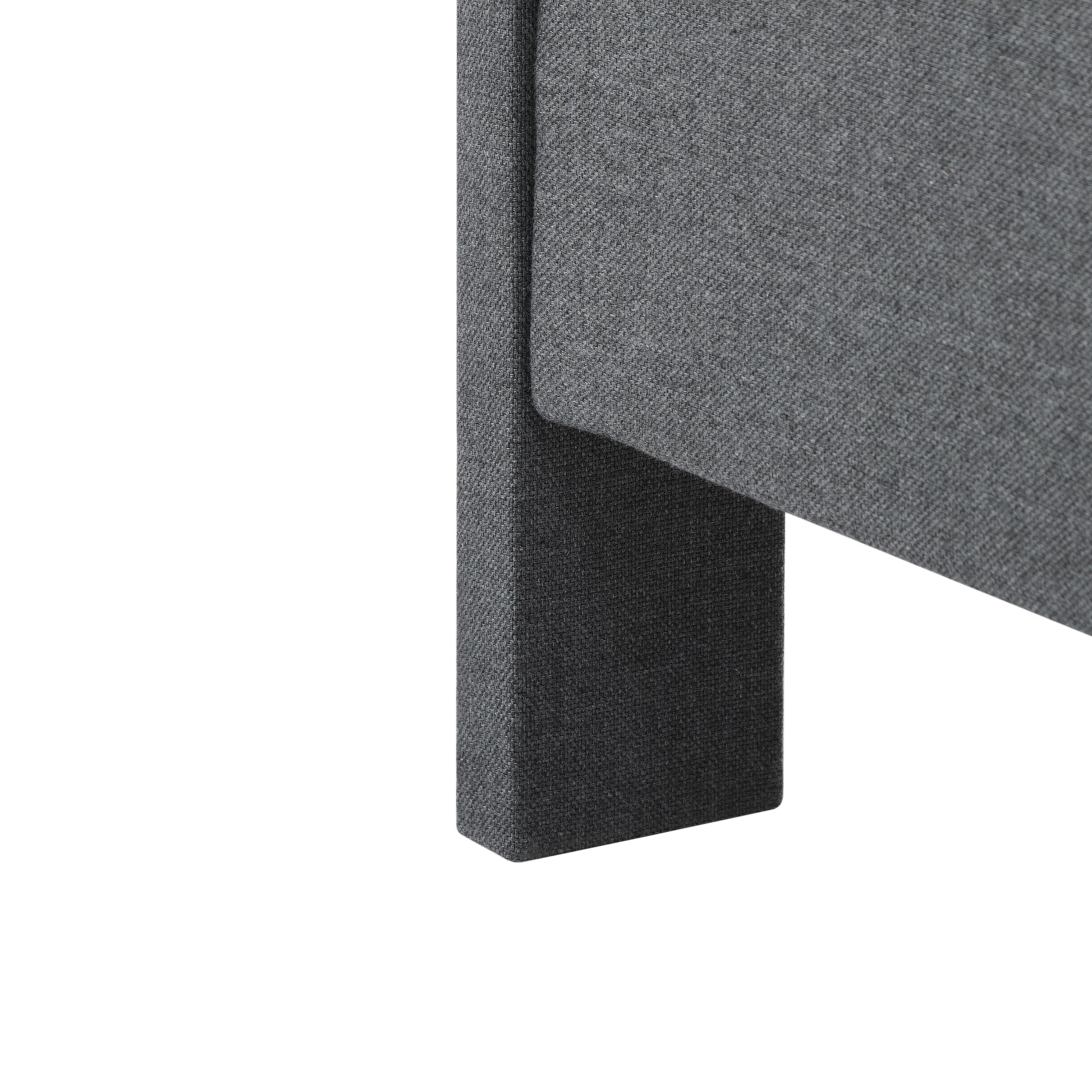 King Size Platform Bed Frame, Upholstered Tufted Headboard with Solid Wood Slats Support, Adjustable Height: 39.57～43.5 Inches, Dark Gray image 12