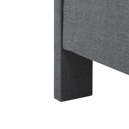 King Size Platform Bed Frame, Upholstered Tufted Headboard with Solid Wood Slats Support, Adjustable Height: 39.57～43.5 Inches, Dark Gray image 12