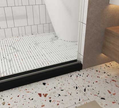Frameless shower door 56-60 "W x 76" H, 1/4 "(6 mm) Clear Tempered Glass, Explosion Proof Film, Stainless Steel Handle,Brushed Nickel image 12