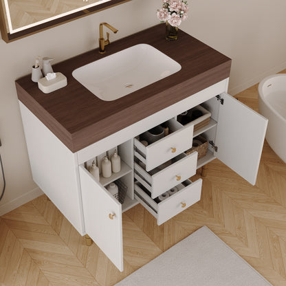 36 in Modern Free-standing Bathroom Vanity with Ceramic Sink & Ample Storage image 6