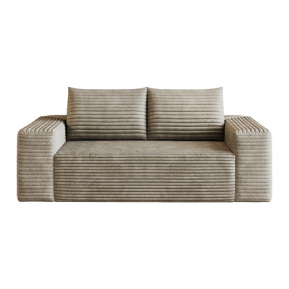63" 2Setaser Sofa,Corduroy Fabric,Deep Seat Couches,Comfy Loveseat Sofa,No Assembly,1pcs for Living room, Bedroom,Conference room,Apartment,Camel image 10