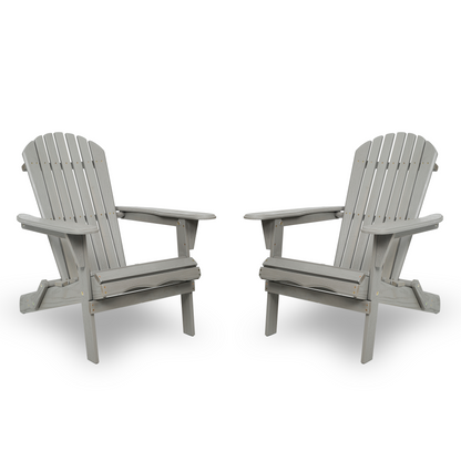 Wood Lounge Patio Chair for Garden Outdoor Wooden Folding Embossed Adirondack Chair Set of 2 Solid Cedar Wood Lounge Patio Chair with Wood Grain image 11