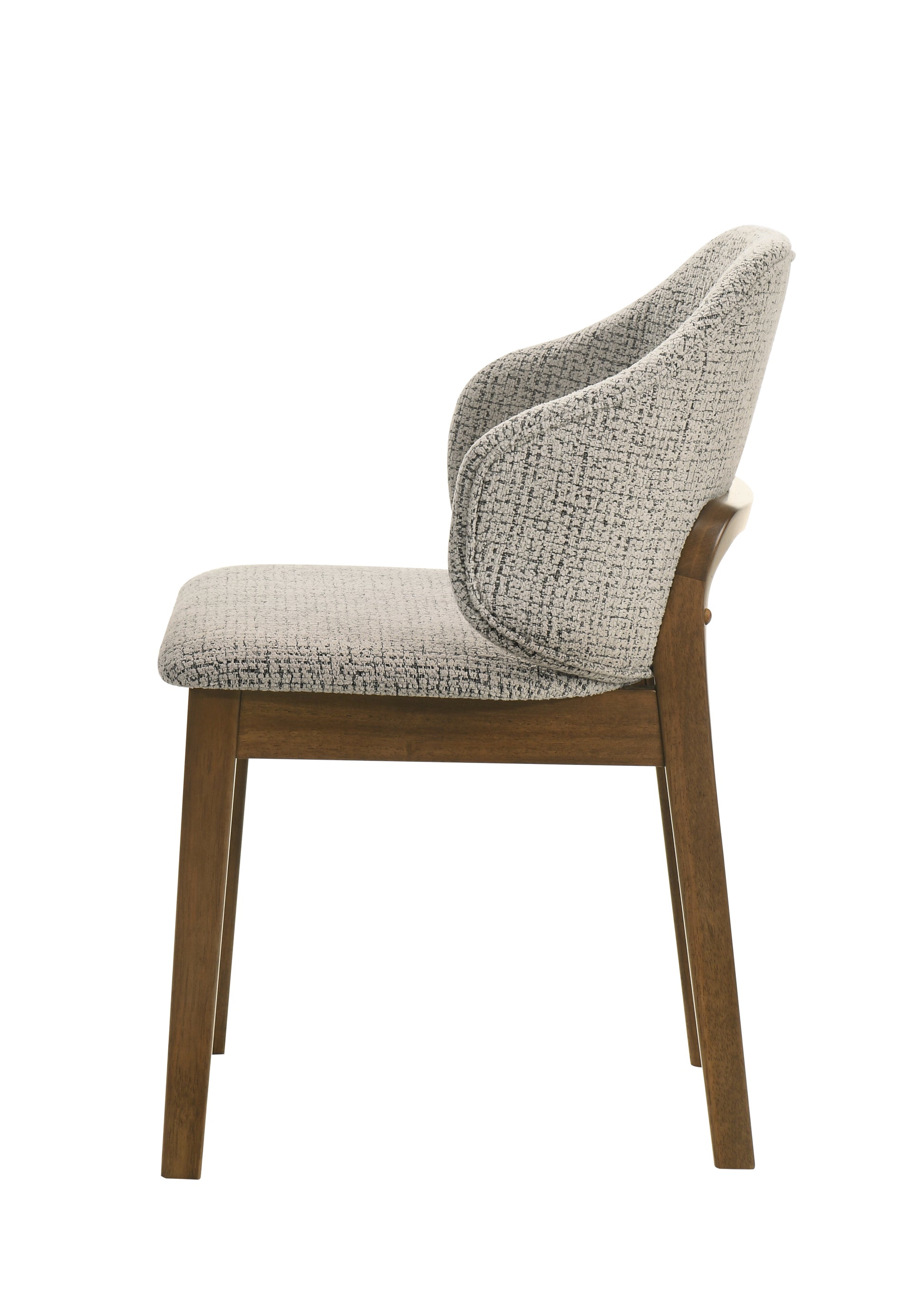 Oleia Chenille & Walnut Side Chair (Set of 2) image 4