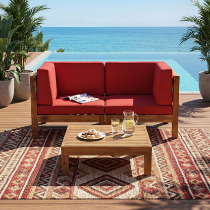 BRAVA X-BACK - 2 SEATER SECTIONAL LOVESEAT WITH COFFEE TABLE, RED image 1