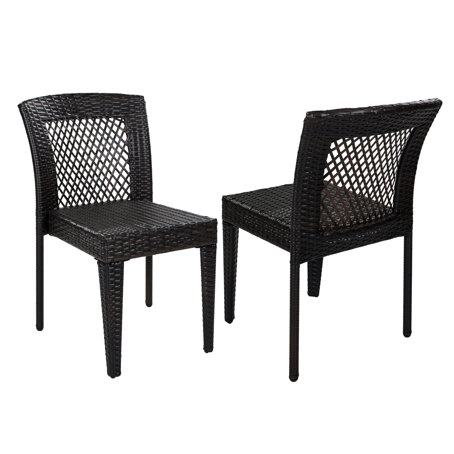 7-Piece Outdoor Dining Set, Acacia Wood Table & 6 Multi-Brown PE Rattan Chairs, Patio Dining Furniture image 6