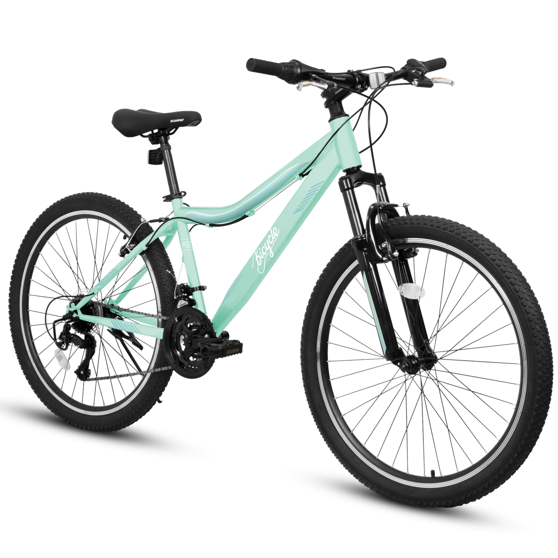A24208D Mountain Bike 24/26 Inch, High-Density Carbon Steel Frame, 21 Speed, Front Suspension, Dual V-Brakes, 80% Pre-Assembled for Men Women Teens image 1