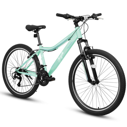 A24208D Mountain Bike 24/26 Inch, High-Density Carbon Steel Frame, 21 Speed, Front Suspension, Dual V-Brakes, 80% Pre-Assembled for Men Women Teens image 1