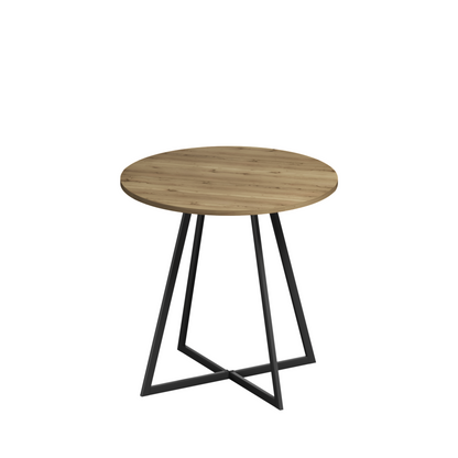 31.5 Inch Round Dining Table, Small Circle Kitchen Table with Metal Black Legs for 2-4 people,Modern Dining Room Table, Brown (only table) image 10
